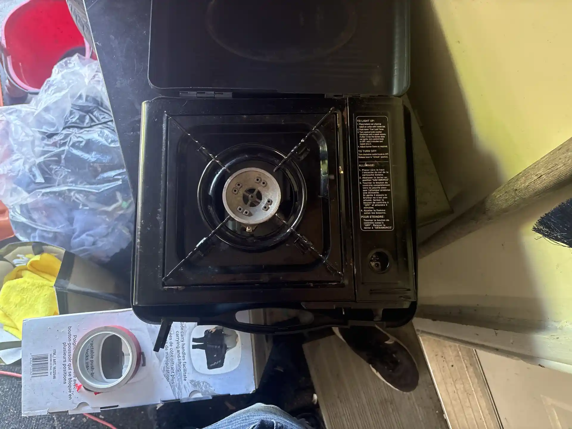 Butane single burner camping stove