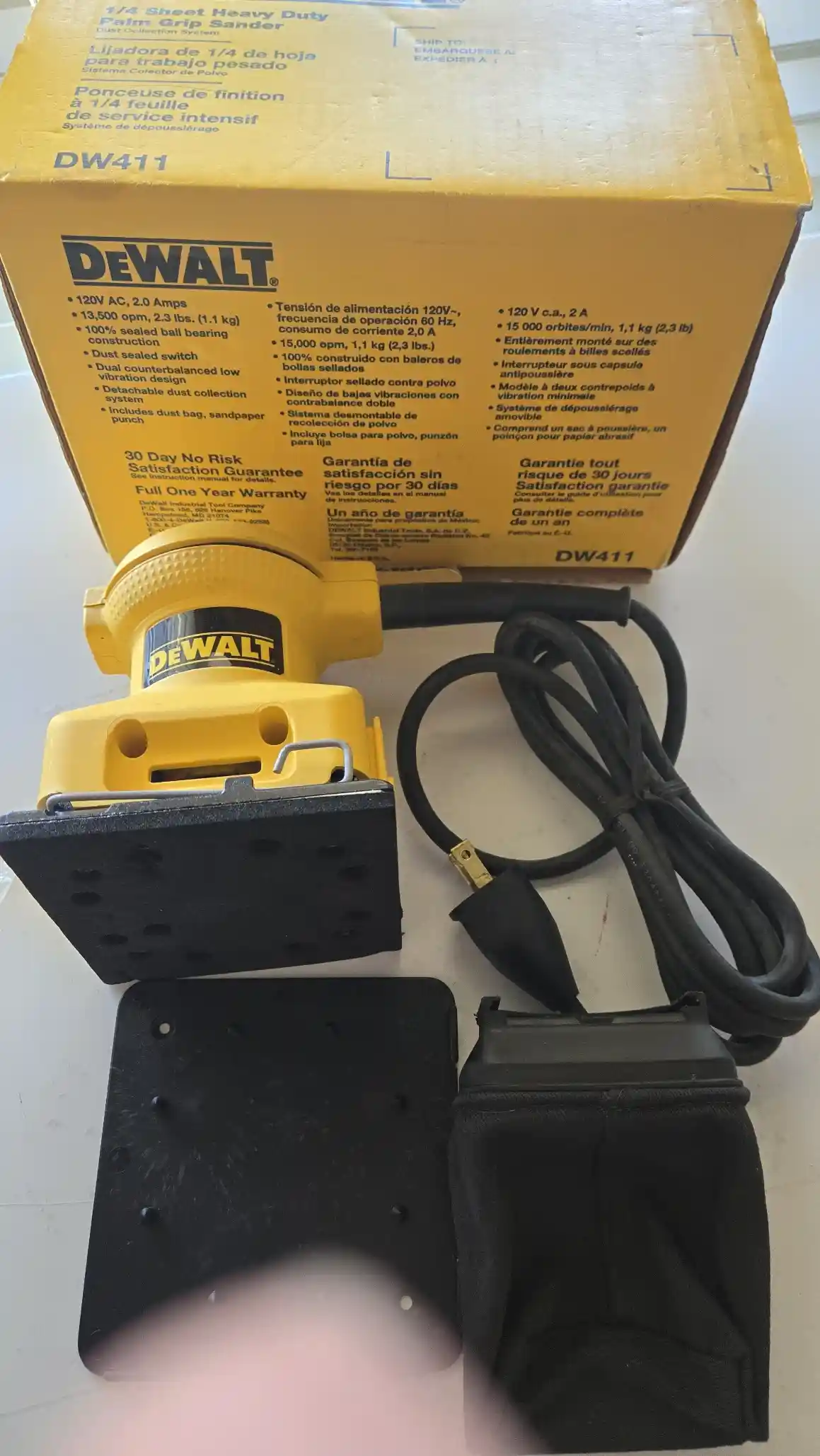 DeWalt DW411 1/4 Sheet Heavy Duty Palm Grip Sander