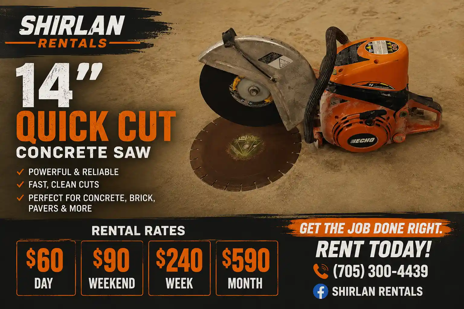Concrete saw / quick cut
