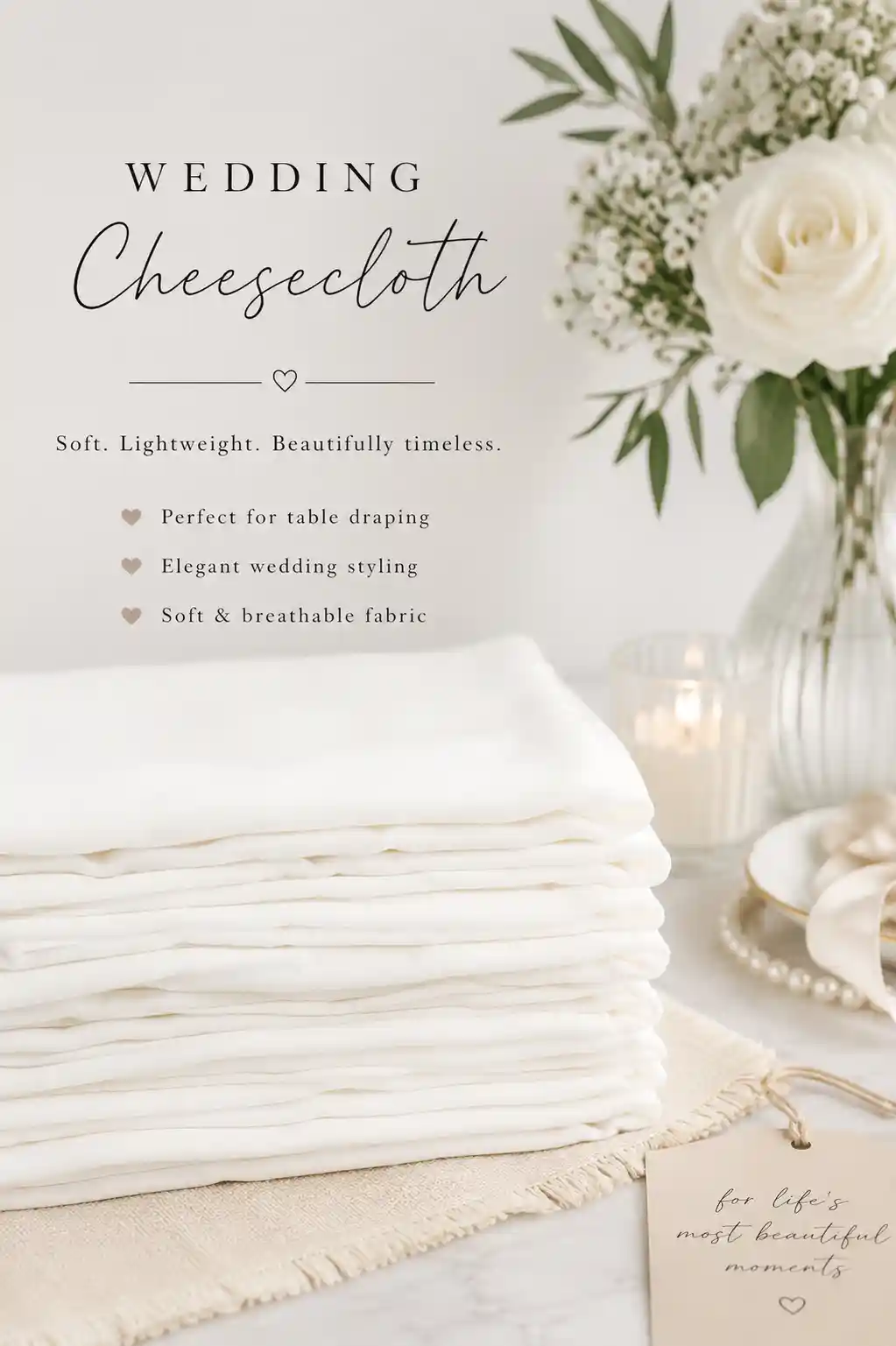 Beige Chiffon Table Runners for R E N T A L