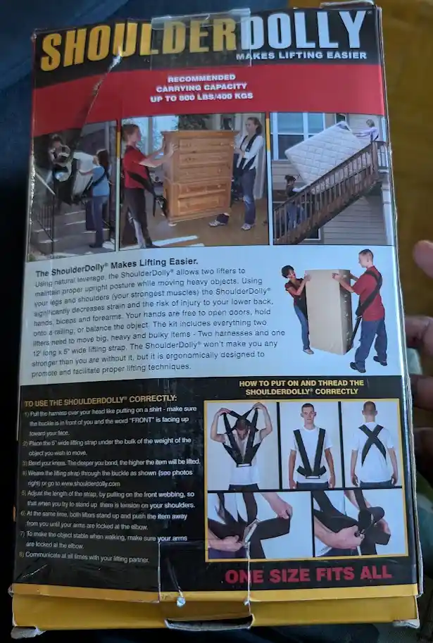 Heavy Furniture Moving & Lifting Straps - 2 Person