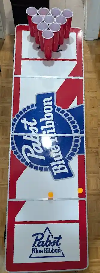 8-Foot Folding Beer Pong Table with Cups and Balls