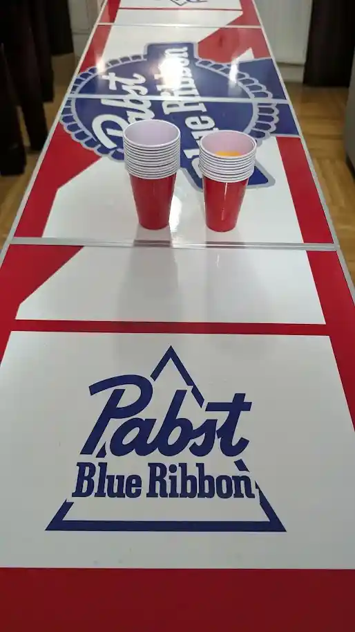 8-Foot Folding Beer Pong Table with Cups and Balls