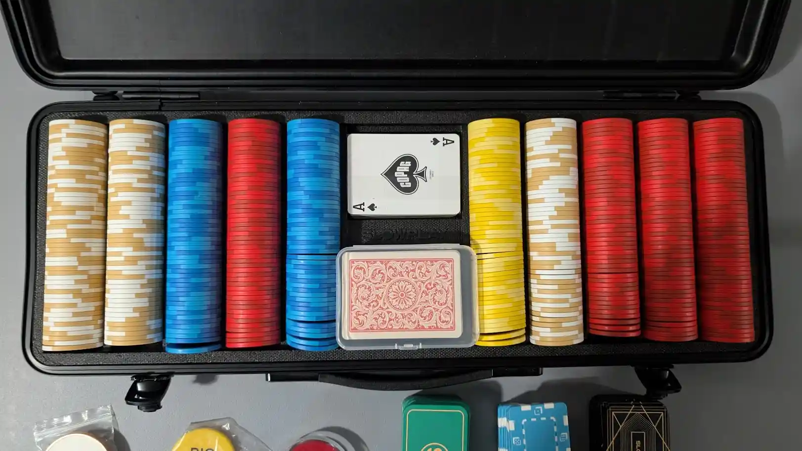Premium SLOWPLAY 500-Piece Weighted Poker Chip Set