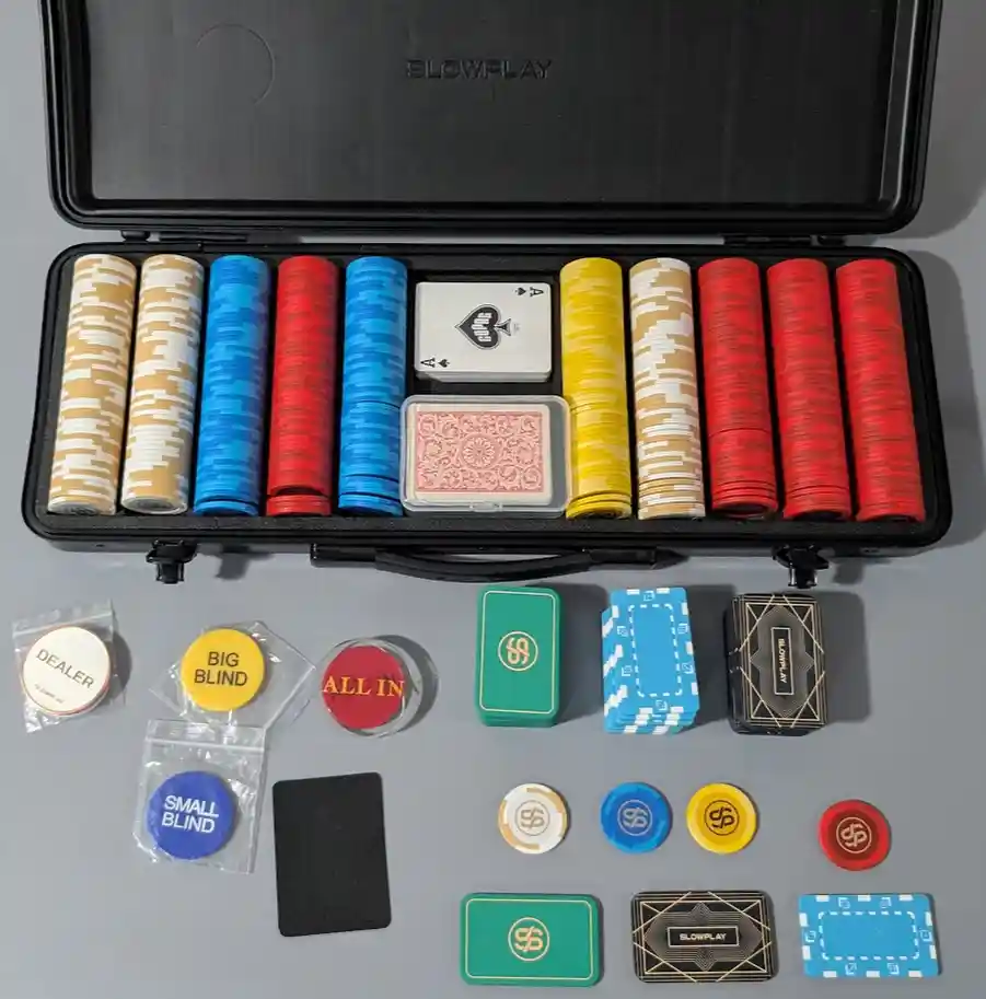 Premium SLOWPLAY 500-Piece Weighted Poker Chip Set