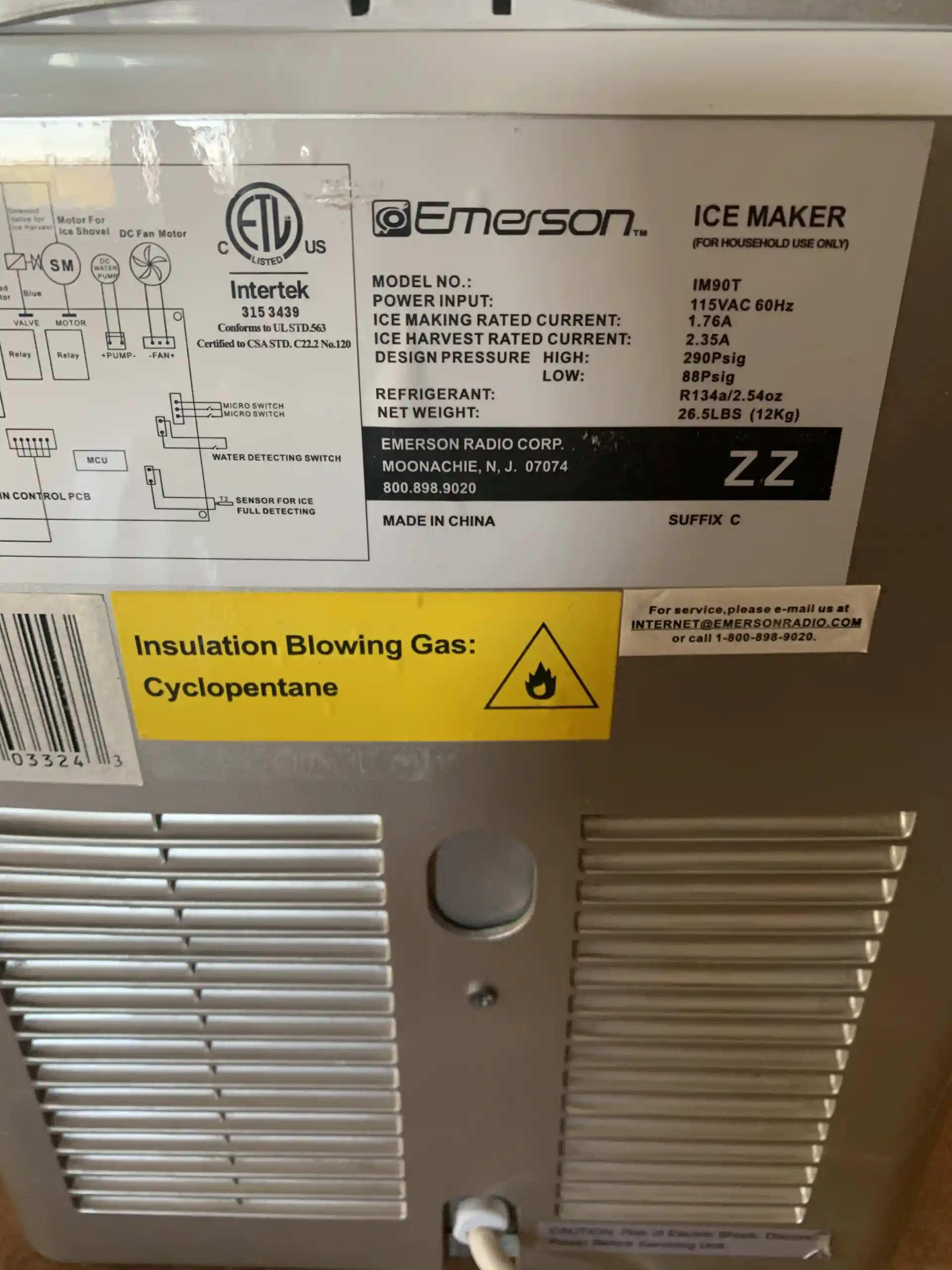 Emerson Ice Machine