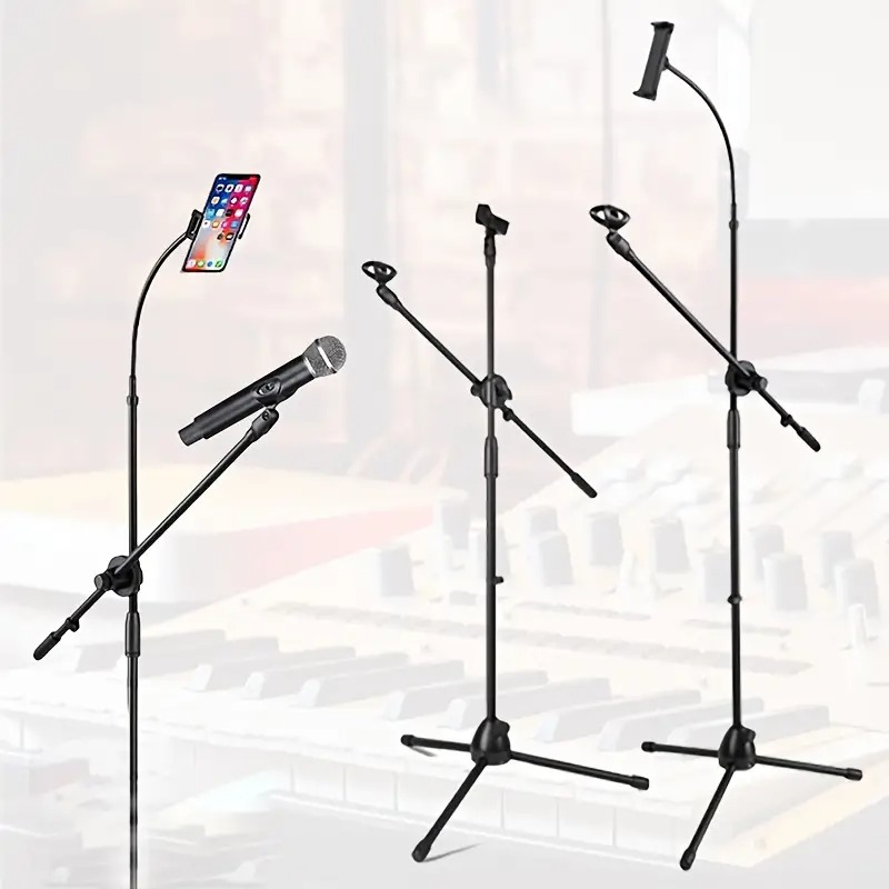 Microphone Stand with Phone Holder