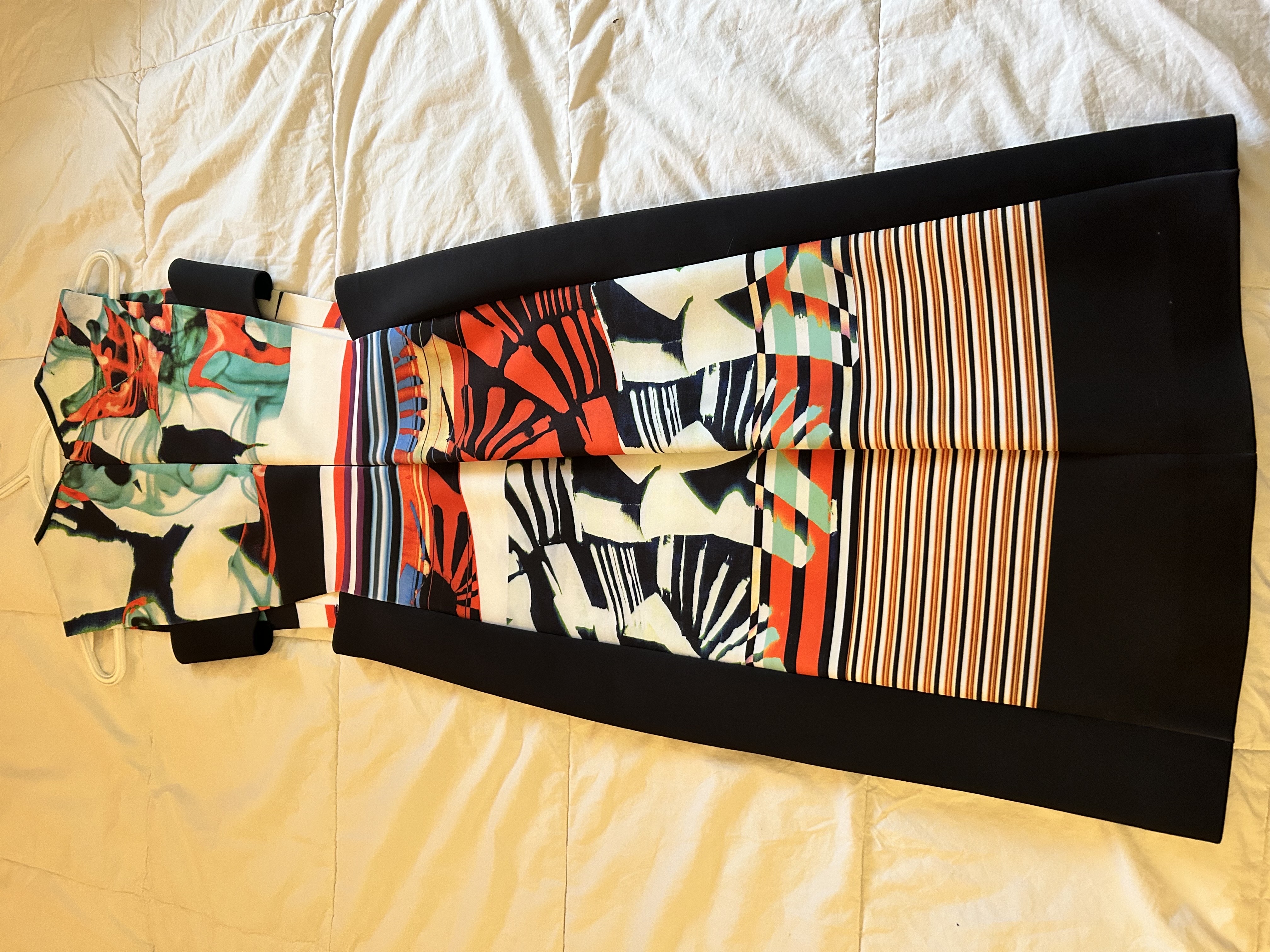 Multi-coloured Dress with Side Cutouts