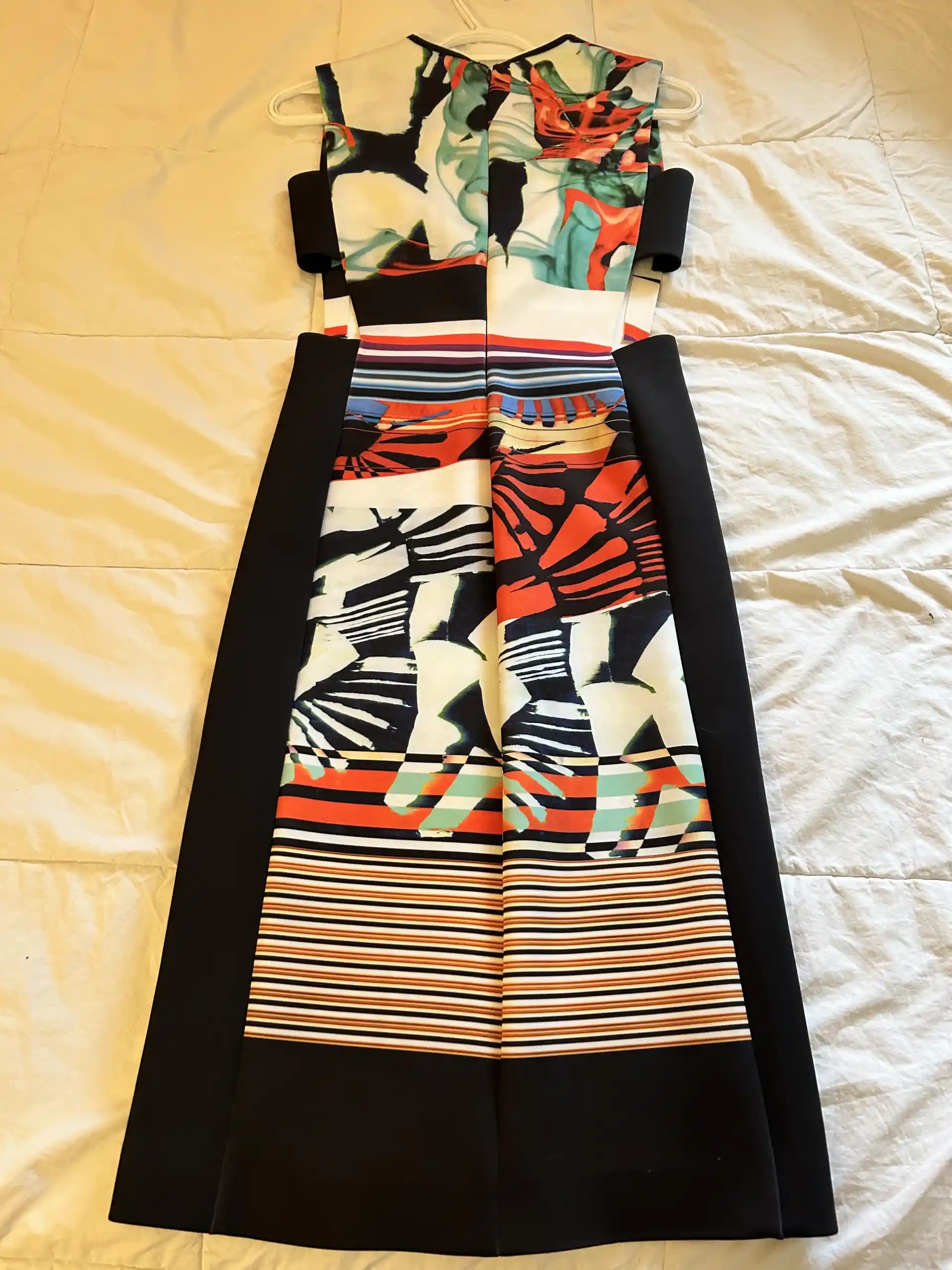 Multi-coloured Dress with Side Cutouts