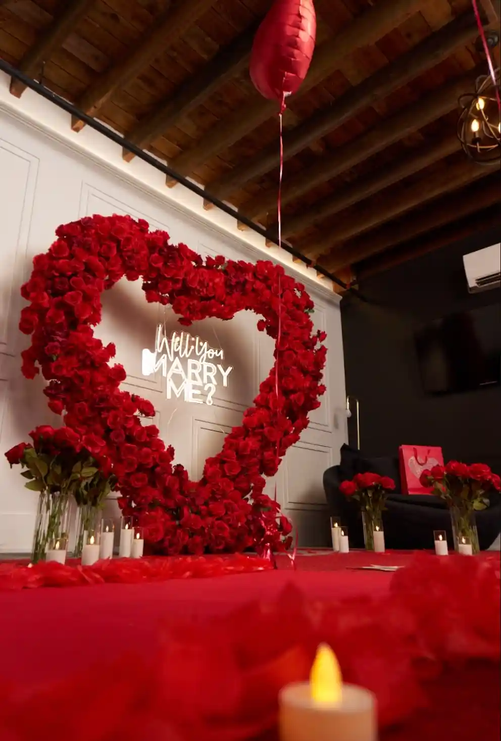 Red Rose Heart-Shaped Arch Rental