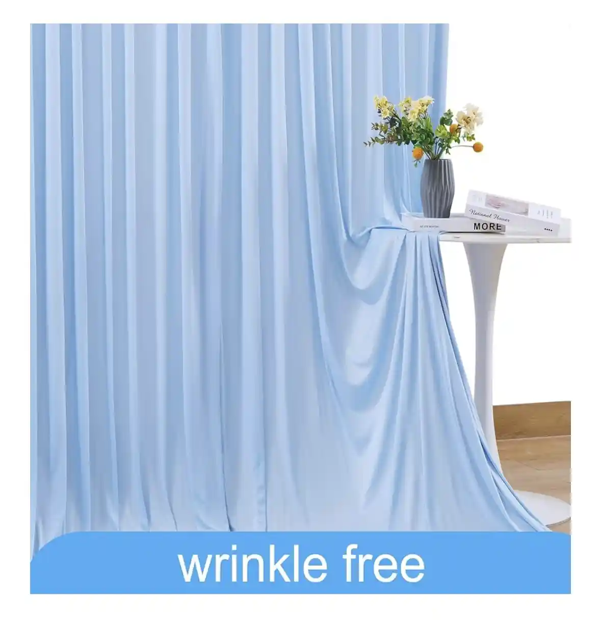 rent. blue curtains