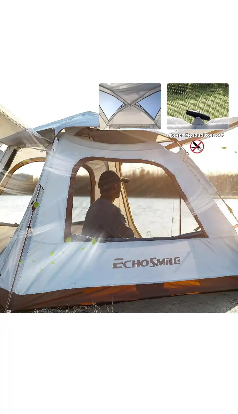 Camping Rental Tent with Rainfly, 2/4 Person