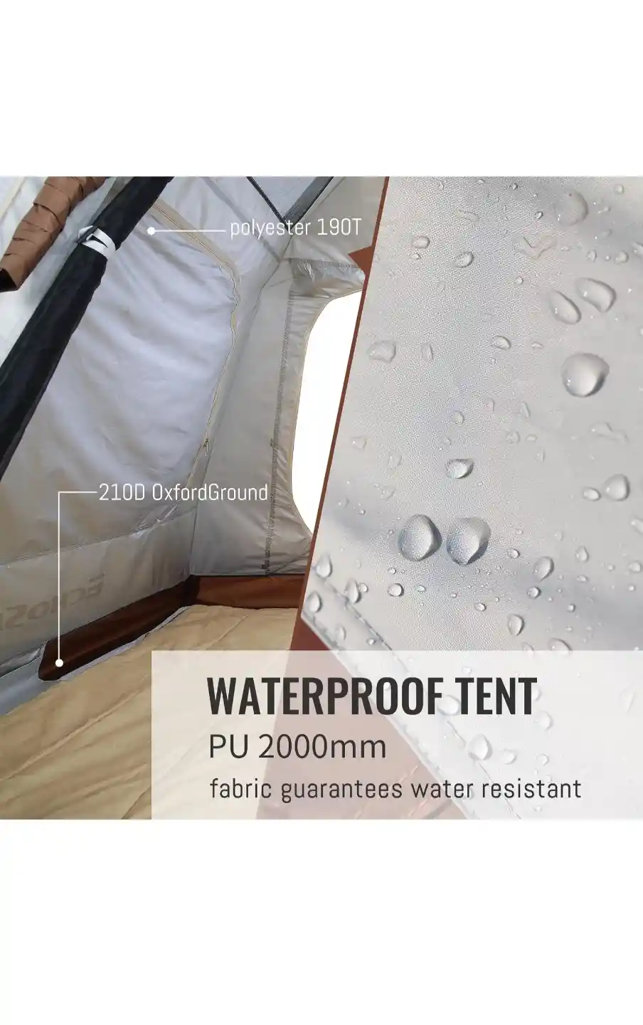 Camping Rental Tent with Rainfly, 2/4 Person
