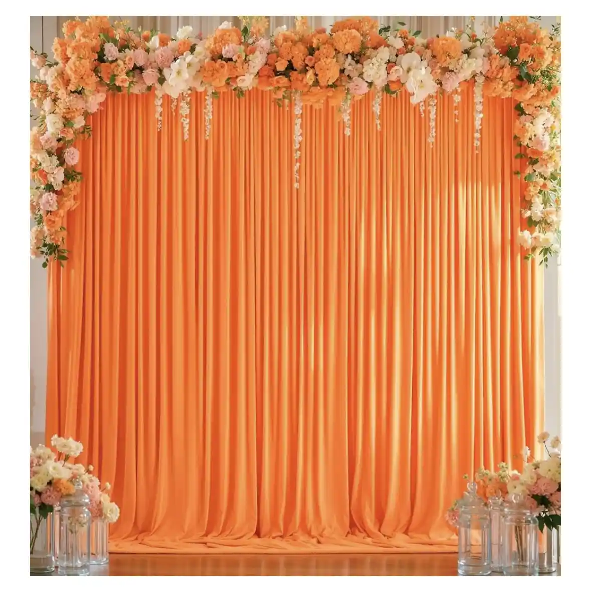orange curtains