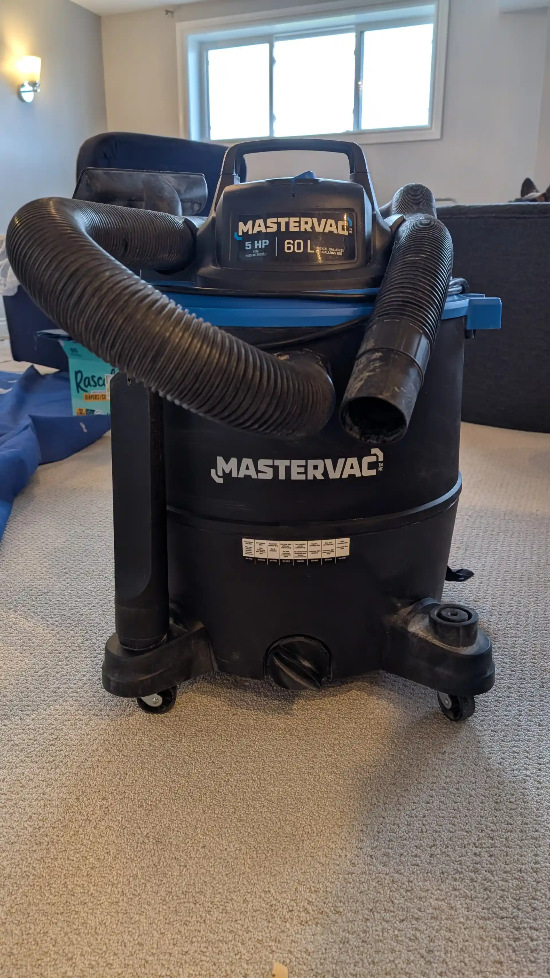 MasterVac 5HP 60L Wet/Dry Shop Vac