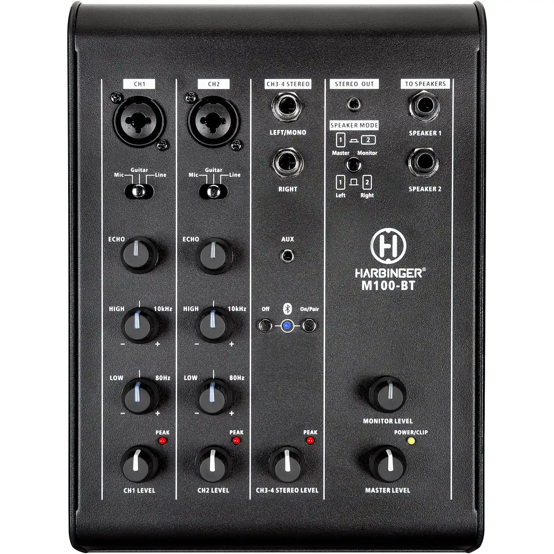 Harbinger M100-BT PA Mixer With Bluetooth 8" Mains
