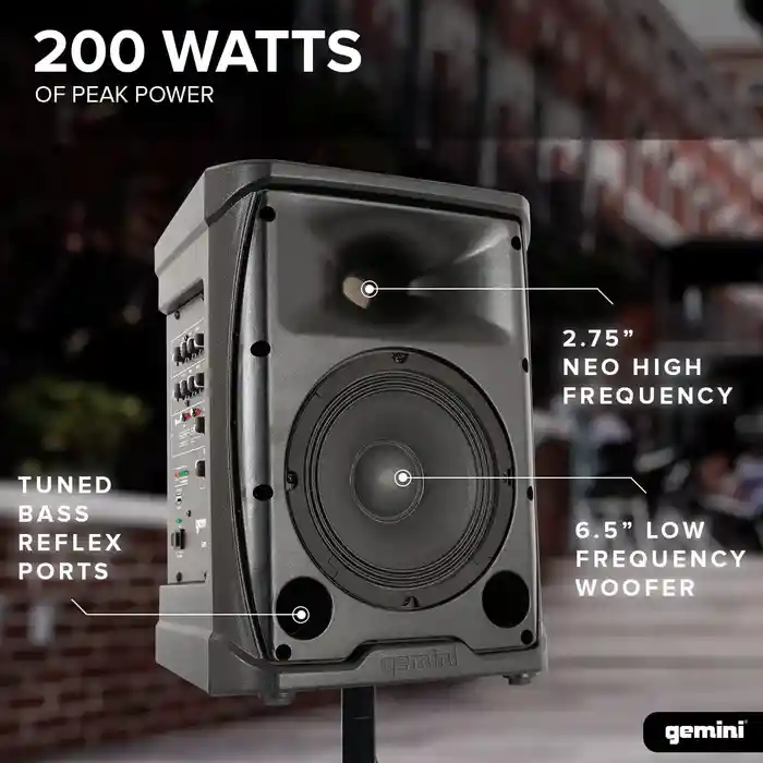 Portable 200W Bluetooth PA Speaker 12 Hour Battery