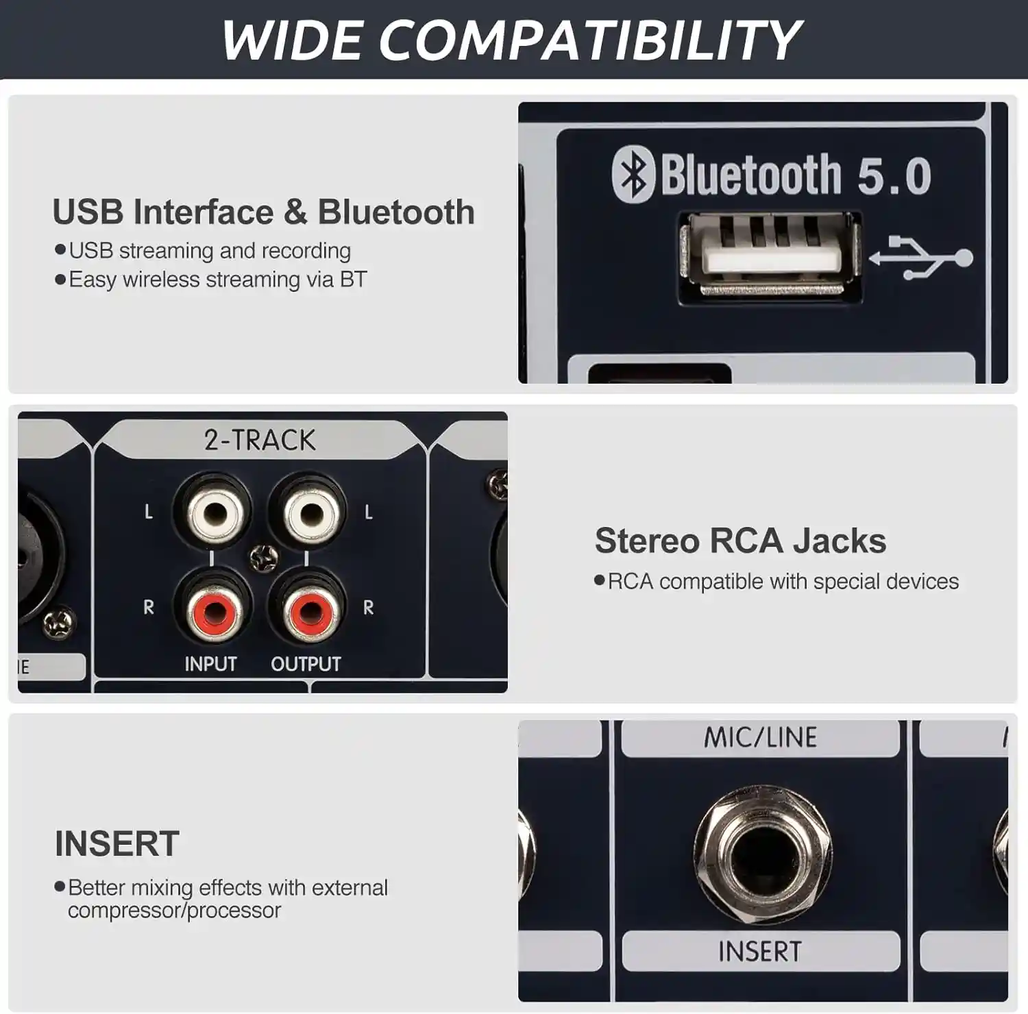 Audio Mixer 8 Channel Sound Board PTX-400
