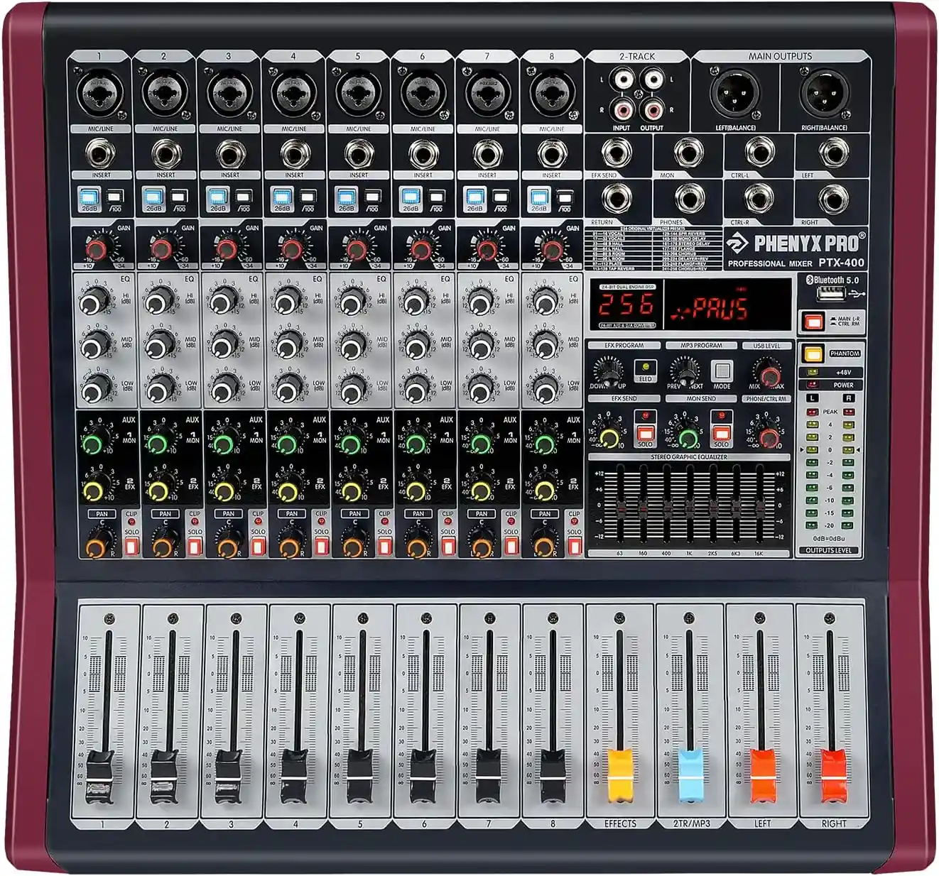 Audio Mixer 8 Channel Sound Board PTX-400