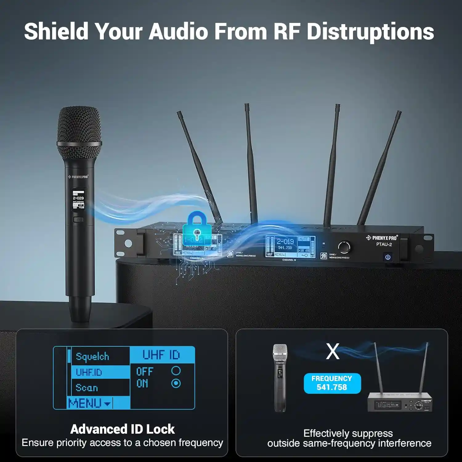 Handheld Wireless Microphone System PTAU-2