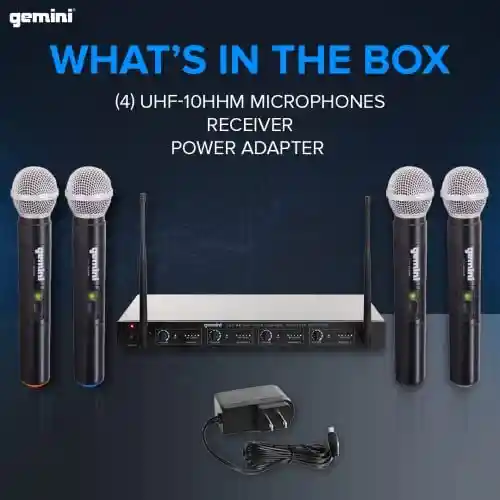 Set of 4 Wireless Microphone System