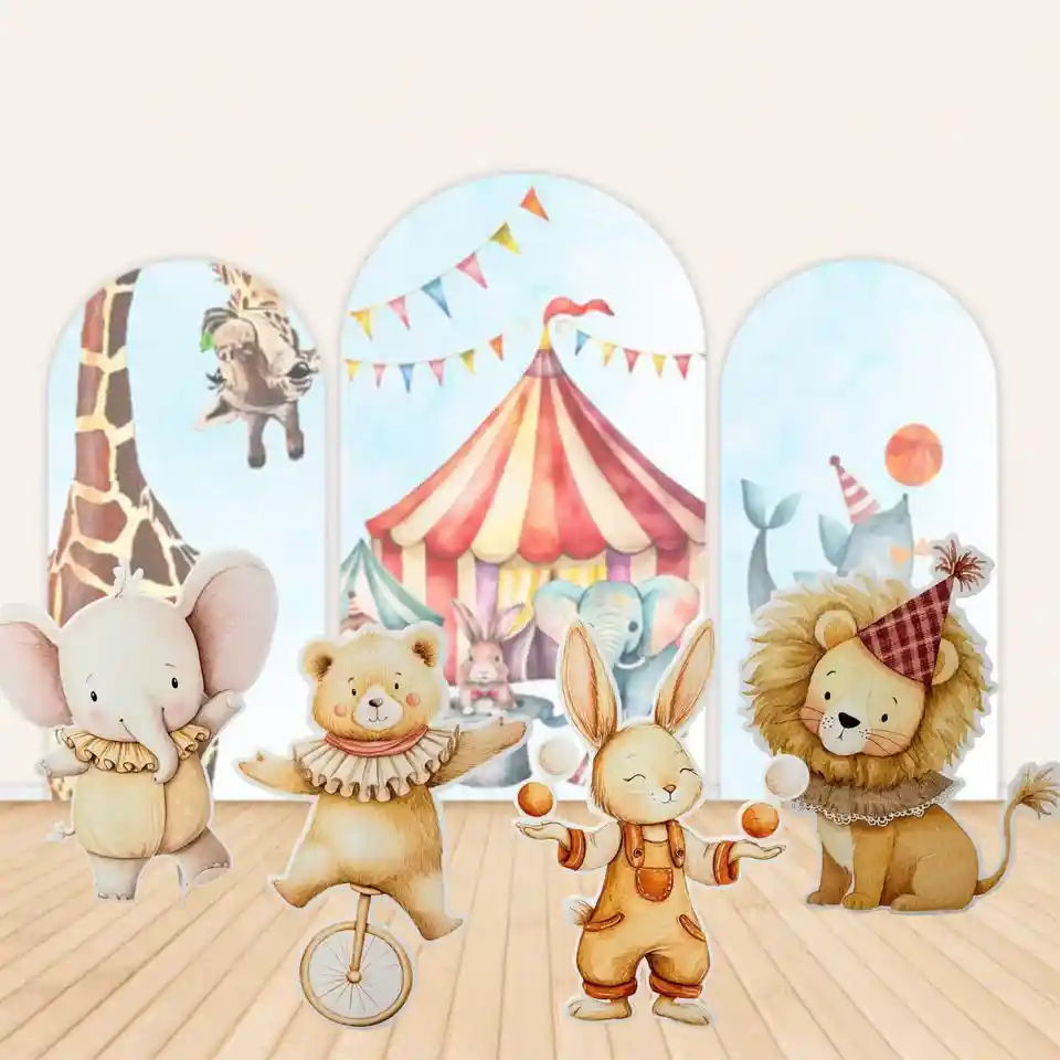 8 Carnival themed animals cut outs