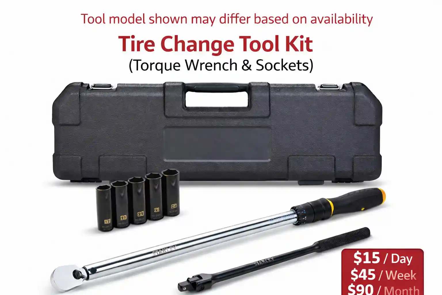 Tire Change Tool Kit (Torque Wrench & Sockets)