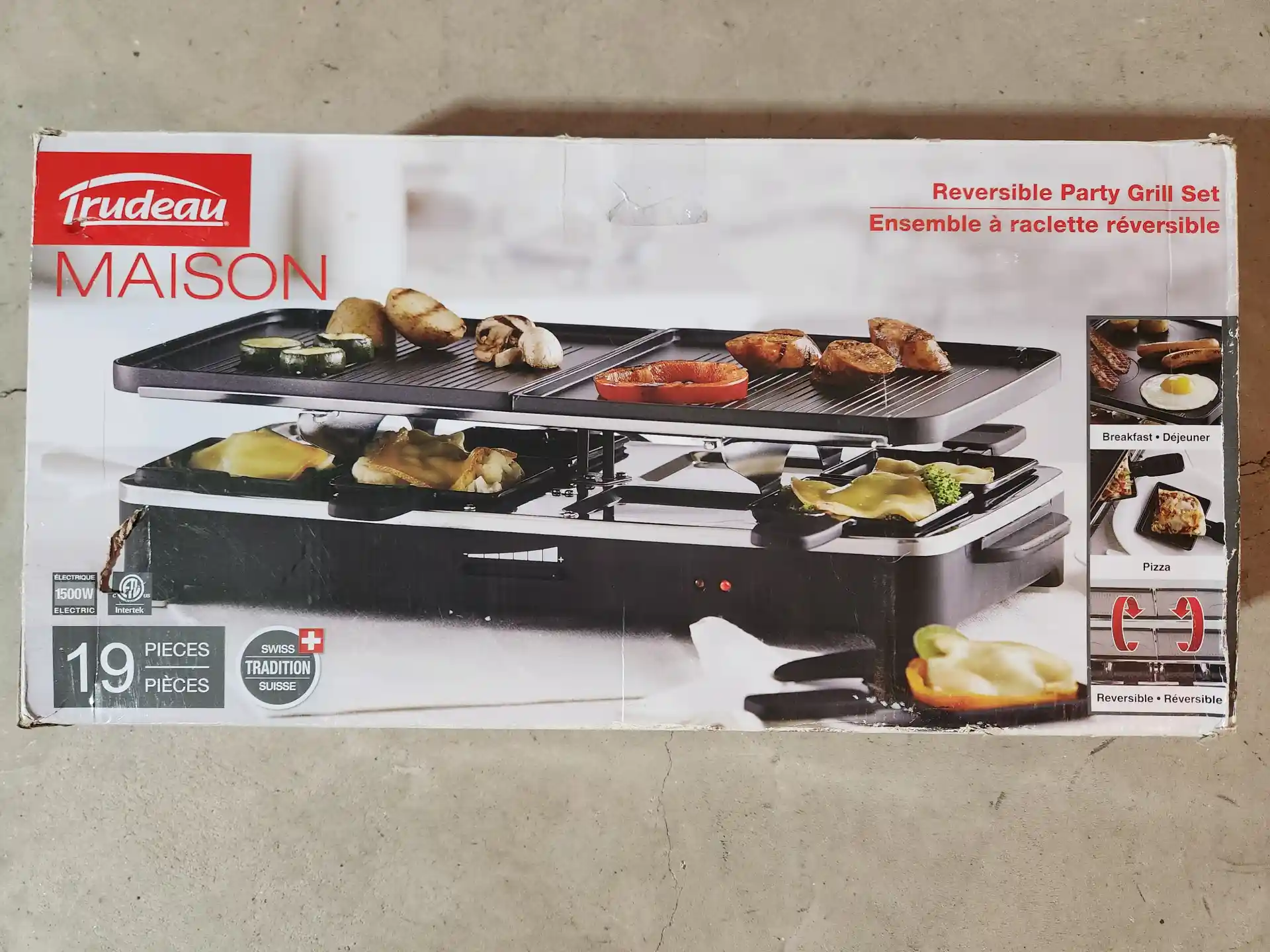 Reversible Party Grill Set/Raclette Machine
