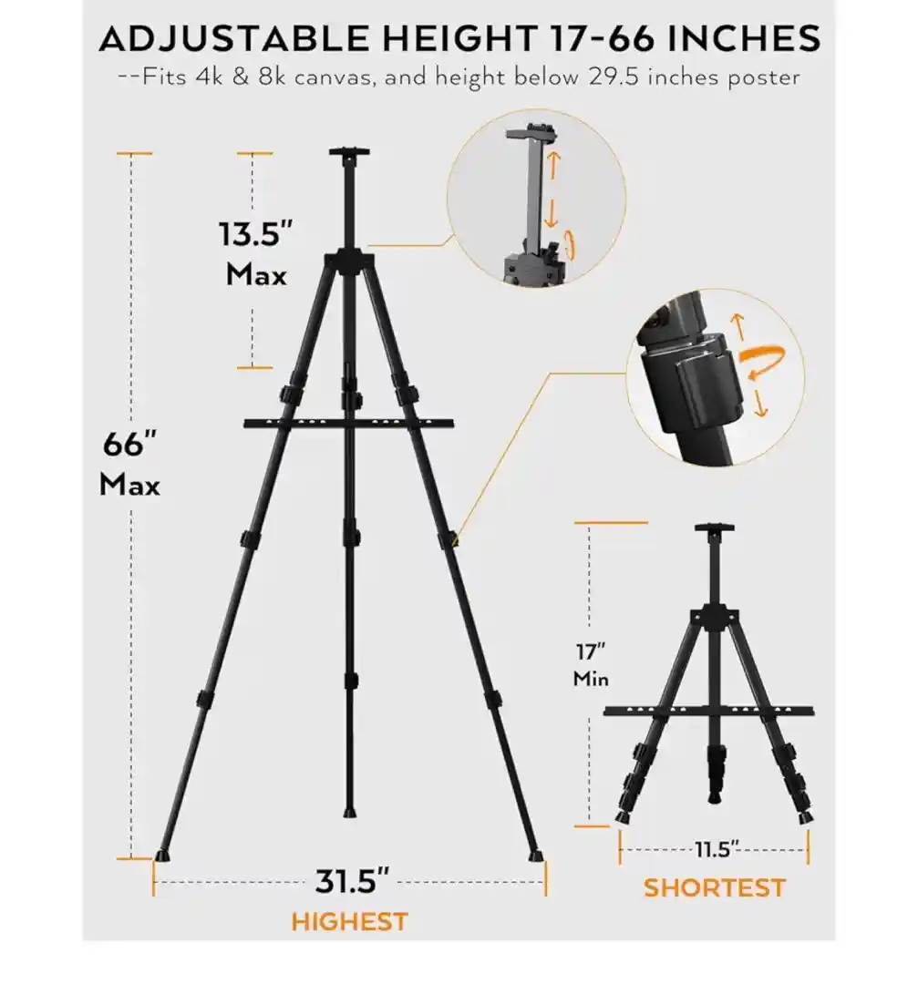 Easel sSand Height Adjustable  17" to 66"