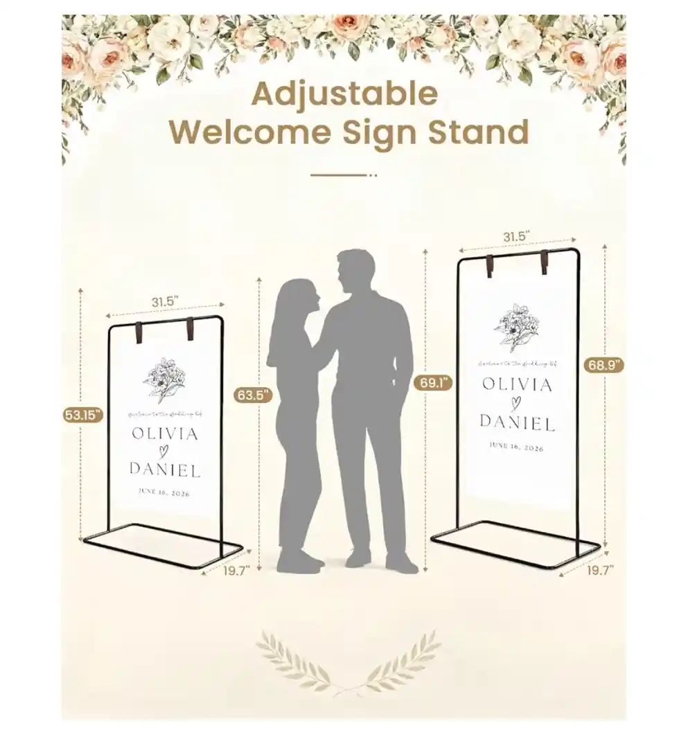 Hanging welcome sign stand