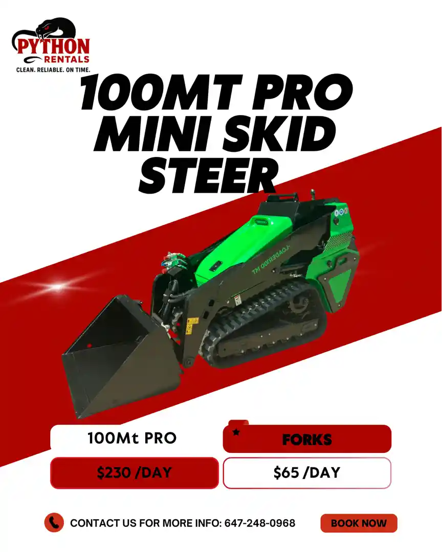 100Mt PRO mini skid steer for rent
