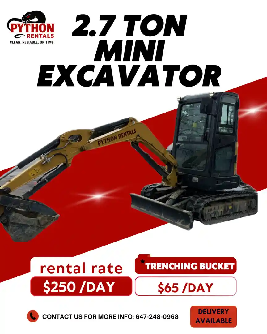 2.7 Ton Mini Excavator for rent