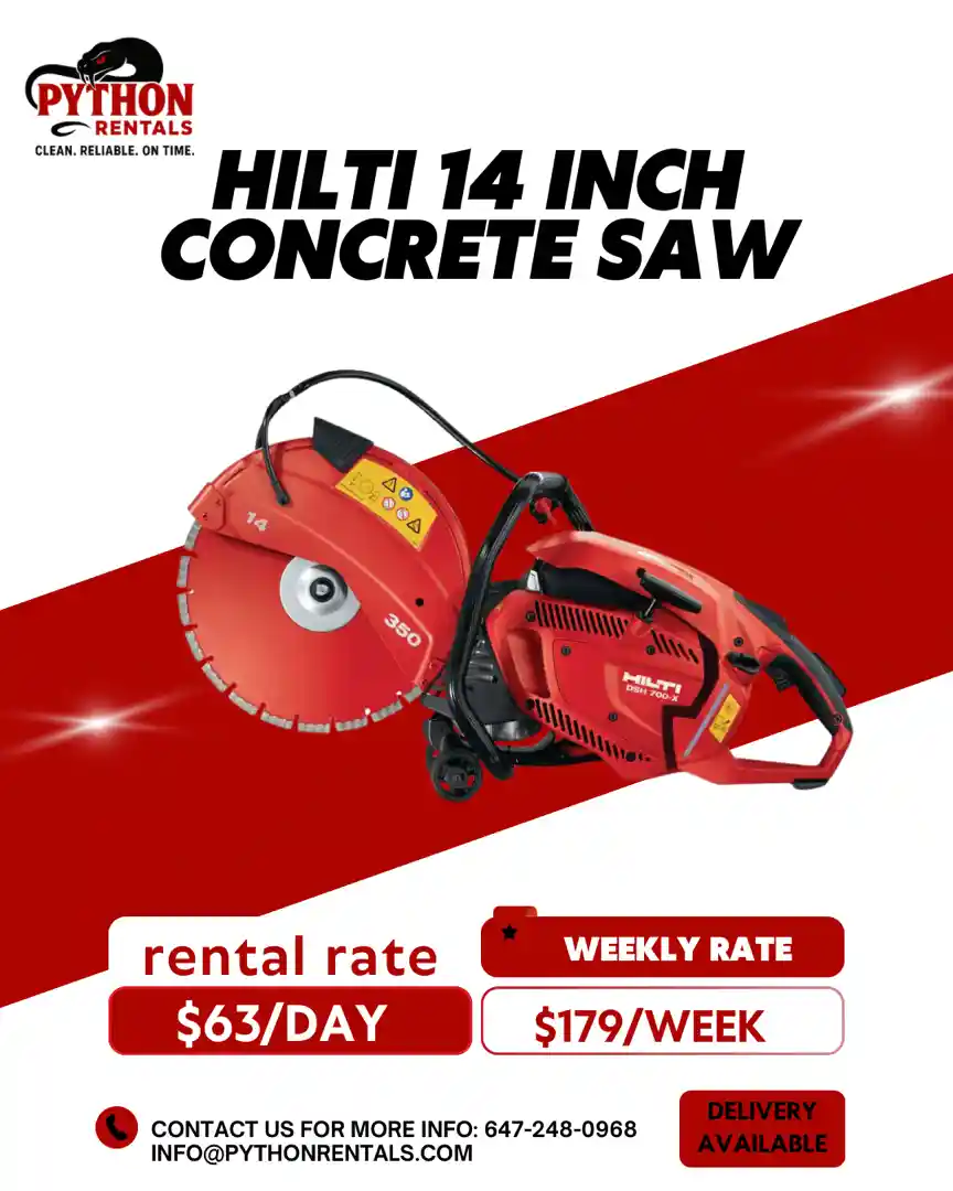 HILTI 14 inch concrete saw for rent