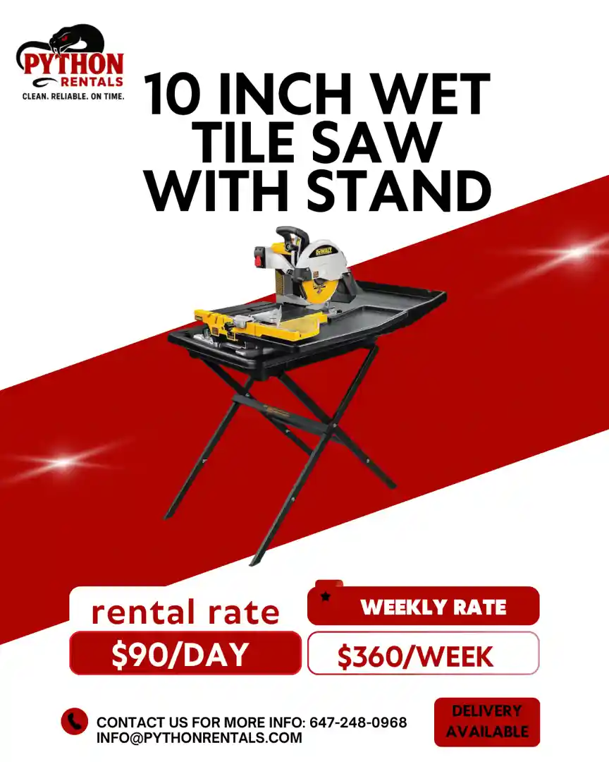 10 inch wet tile saw with stand for rent