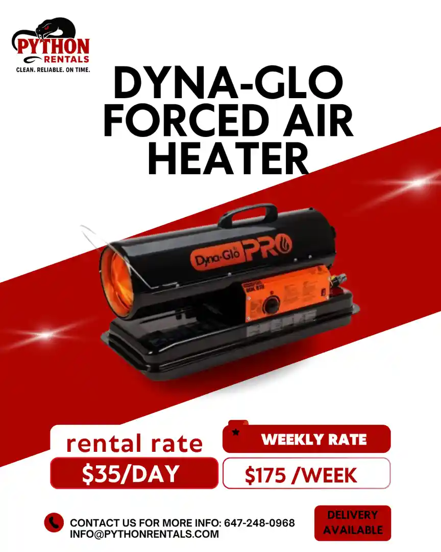 Dynaglo forced air heater for rent