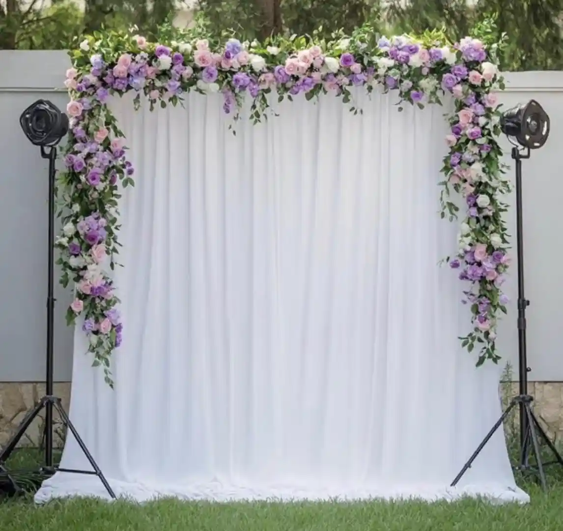 White and Black Wedding Backdrop Drapes/Curtains