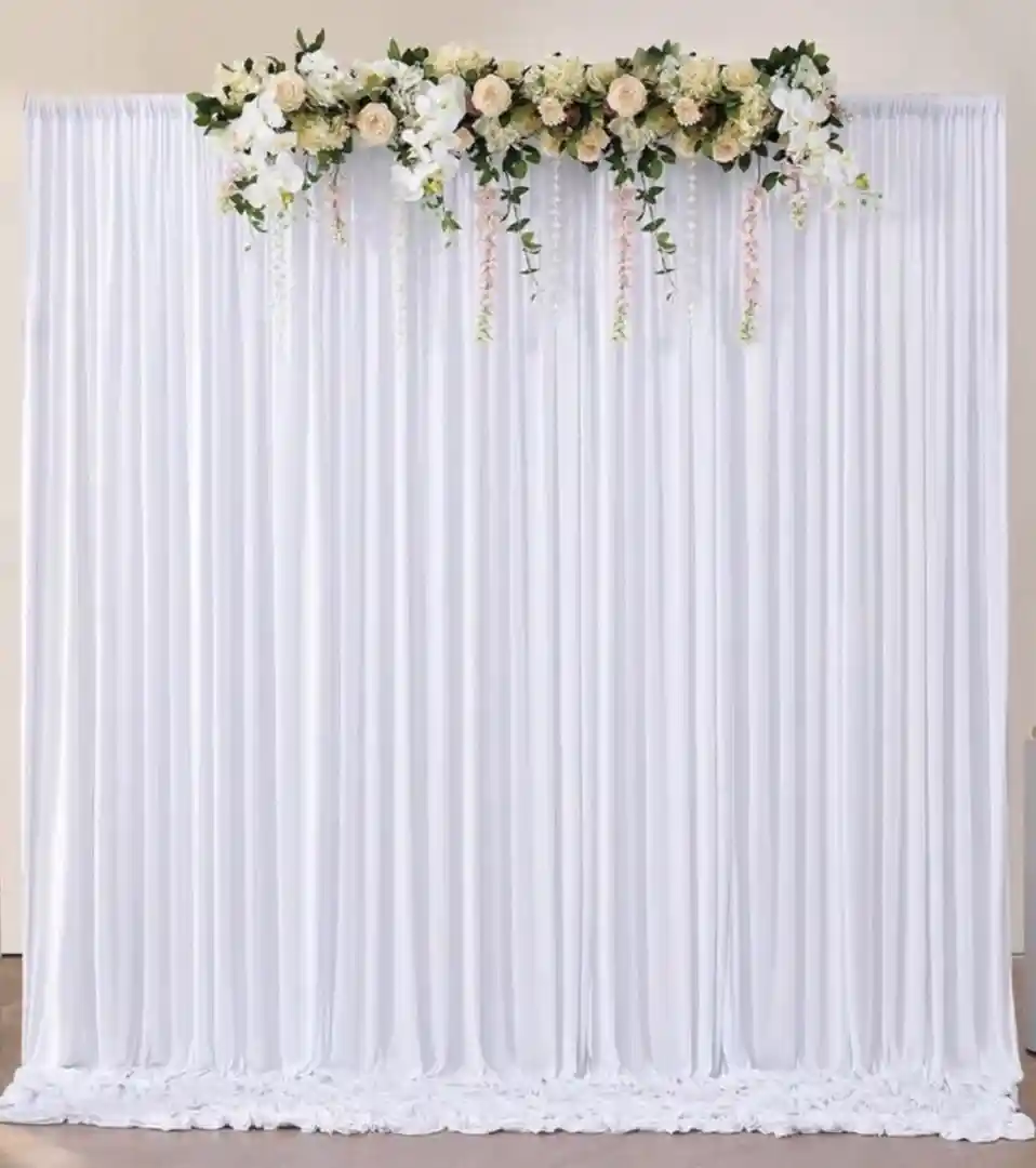 White and Black Wedding Backdrop Drapes/Curtains
