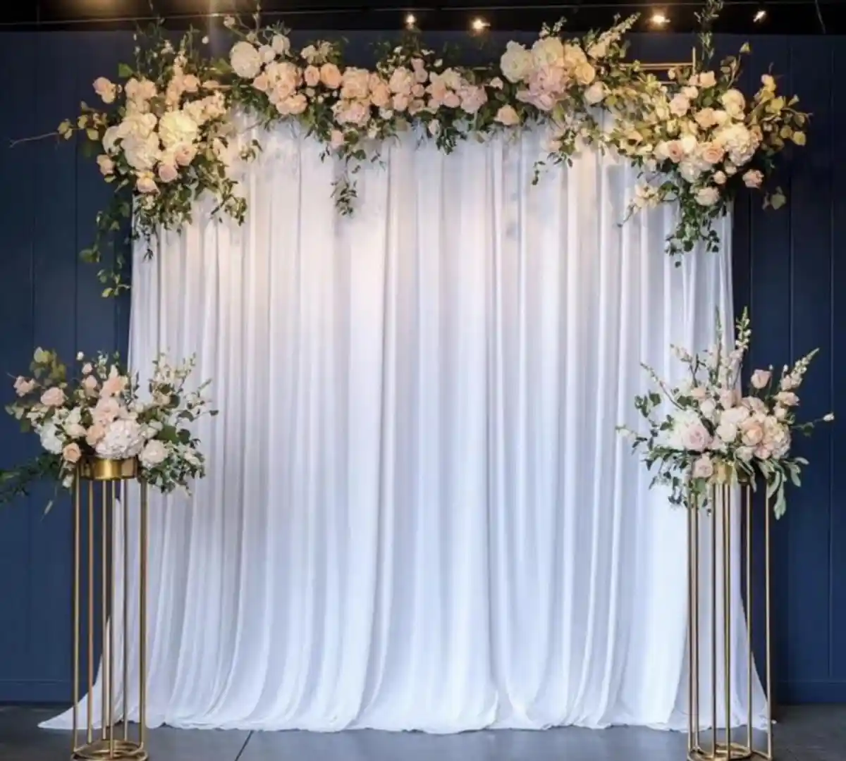 White and Black Wedding Backdrop Drapes/Curtains