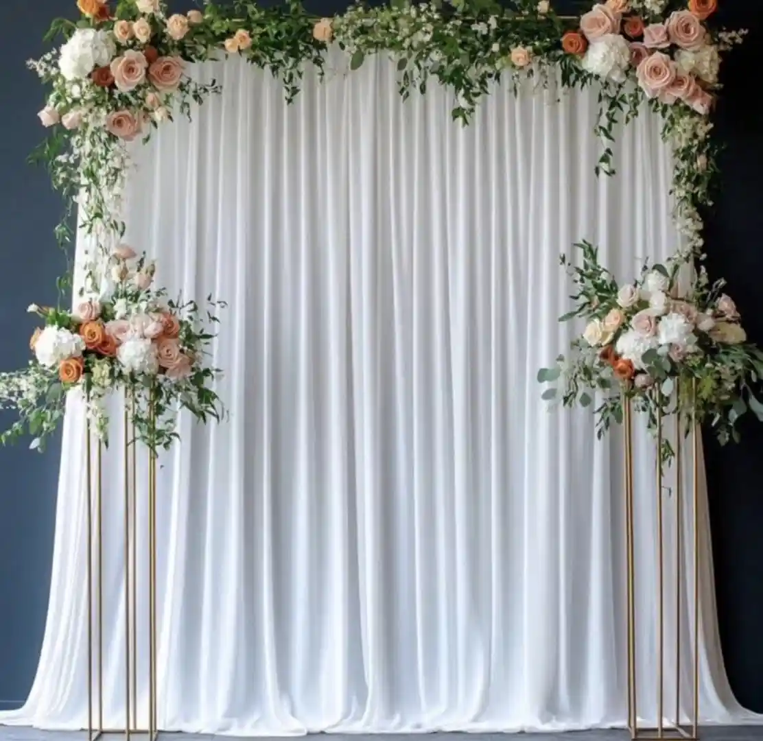 White and Black Wedding Backdrop Drapes/Curtains