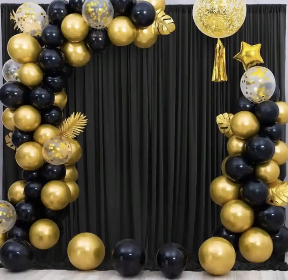 White and Black Wedding Backdrop Drapes/Curtains