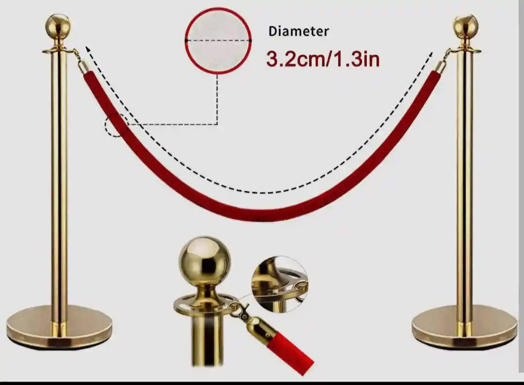 Event stanchions with classic red ropes