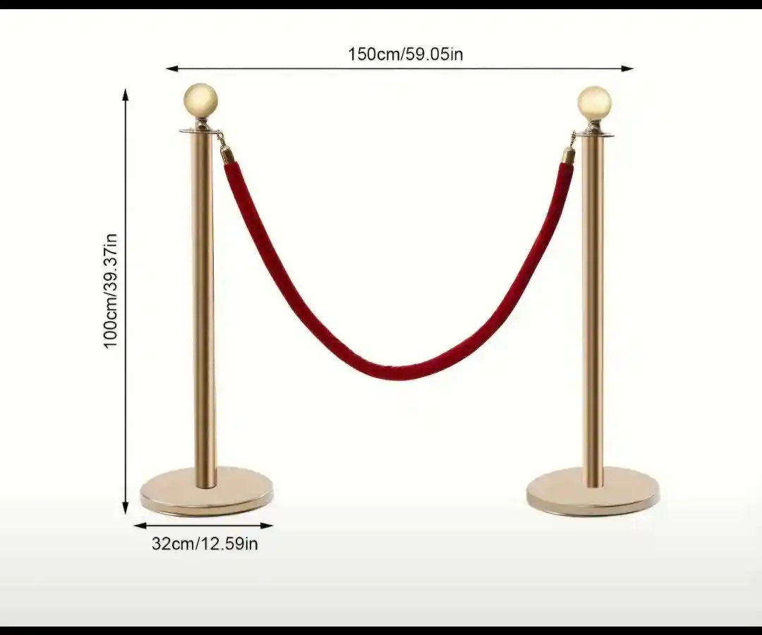 Event stanchions with classic red ropes