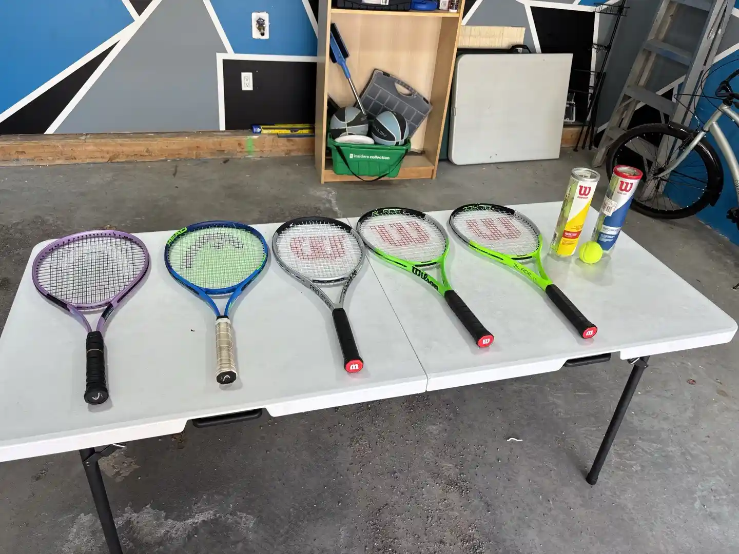 Tennis Racquets, Balls, and Bag