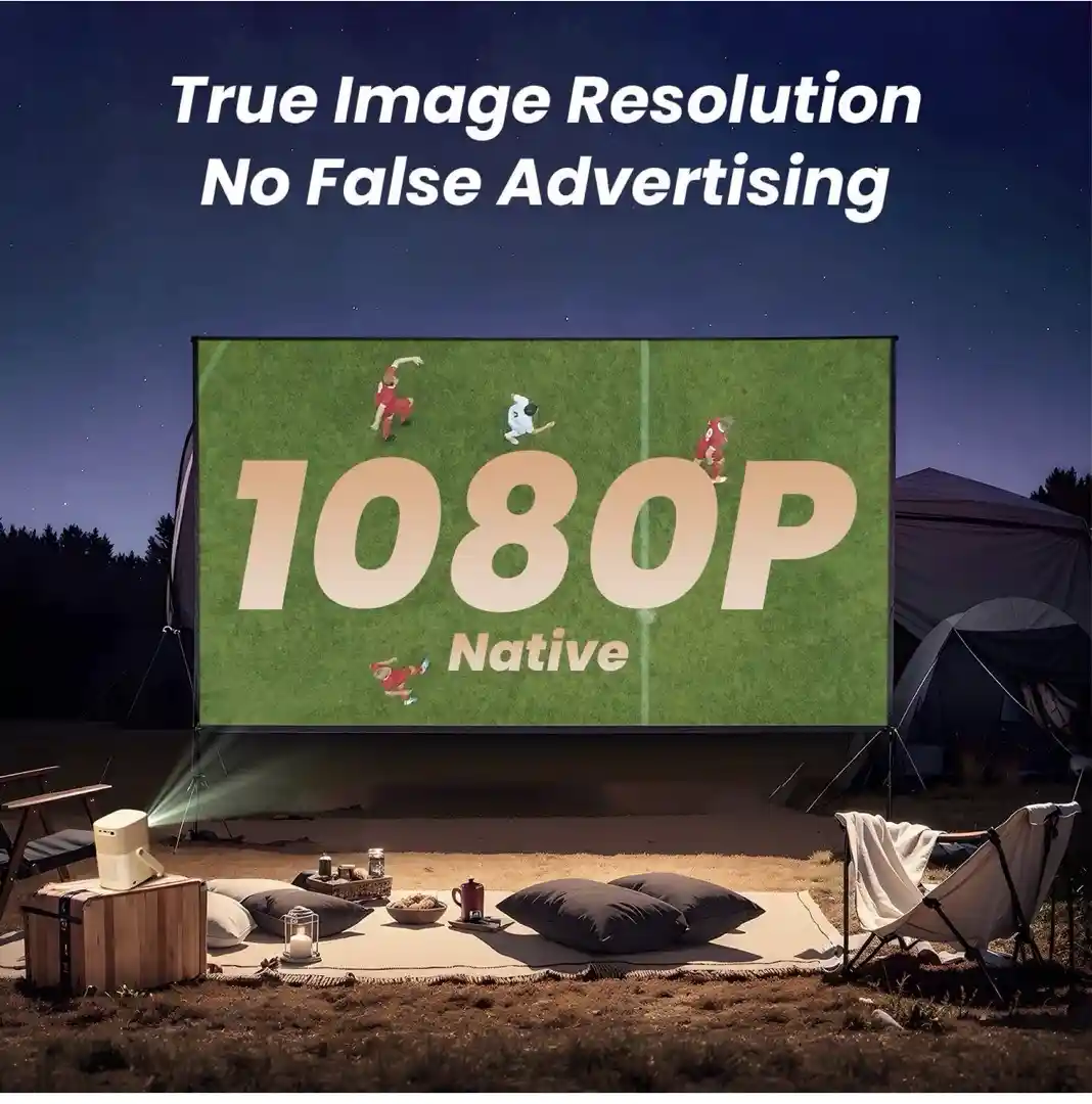 JBL portable projector and 14’ blowup screen