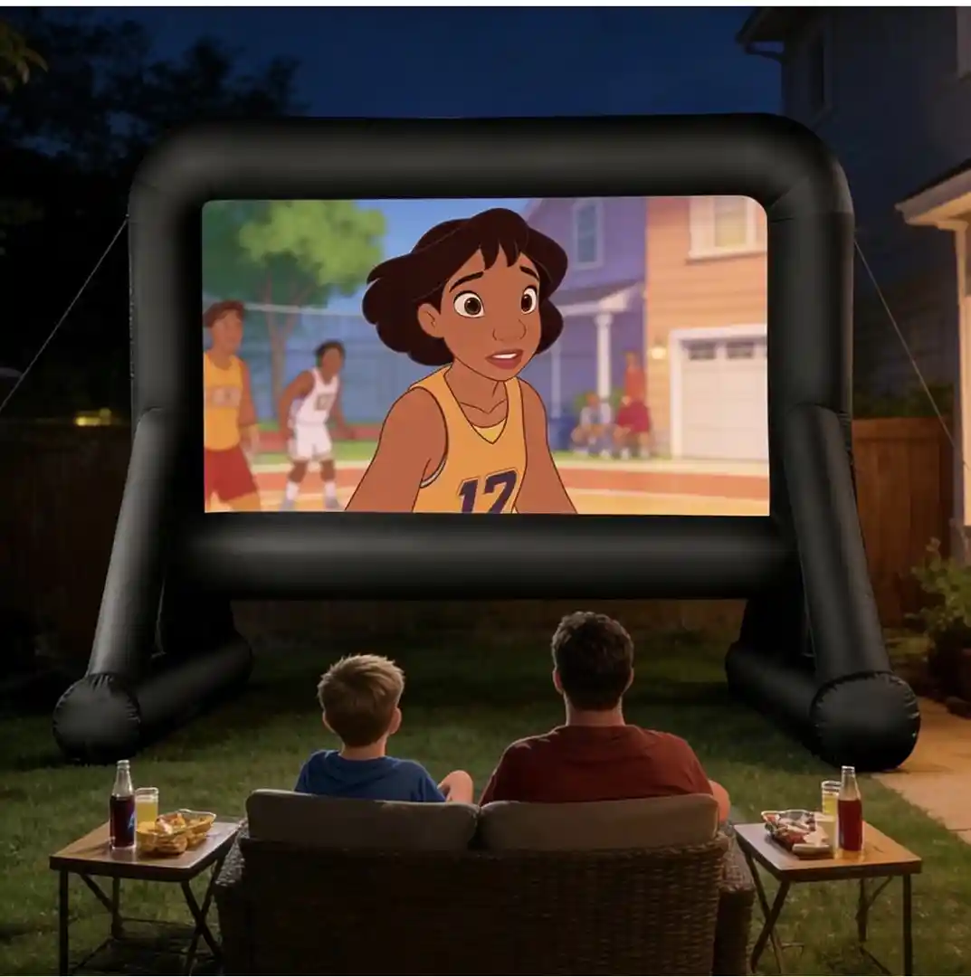 JBL portable projector and 14’ blowup screen